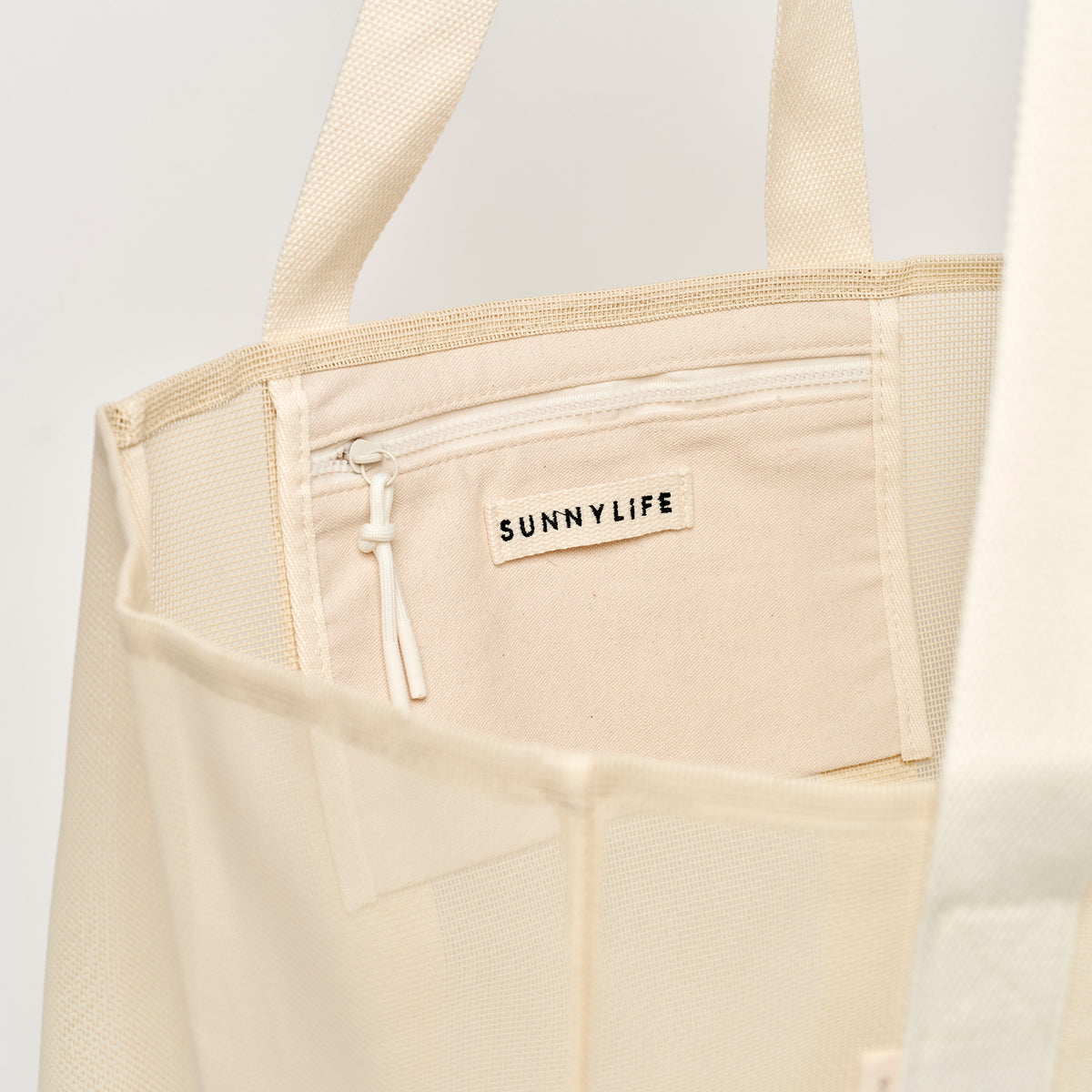 Mesh Beach Bag Oyster Cream