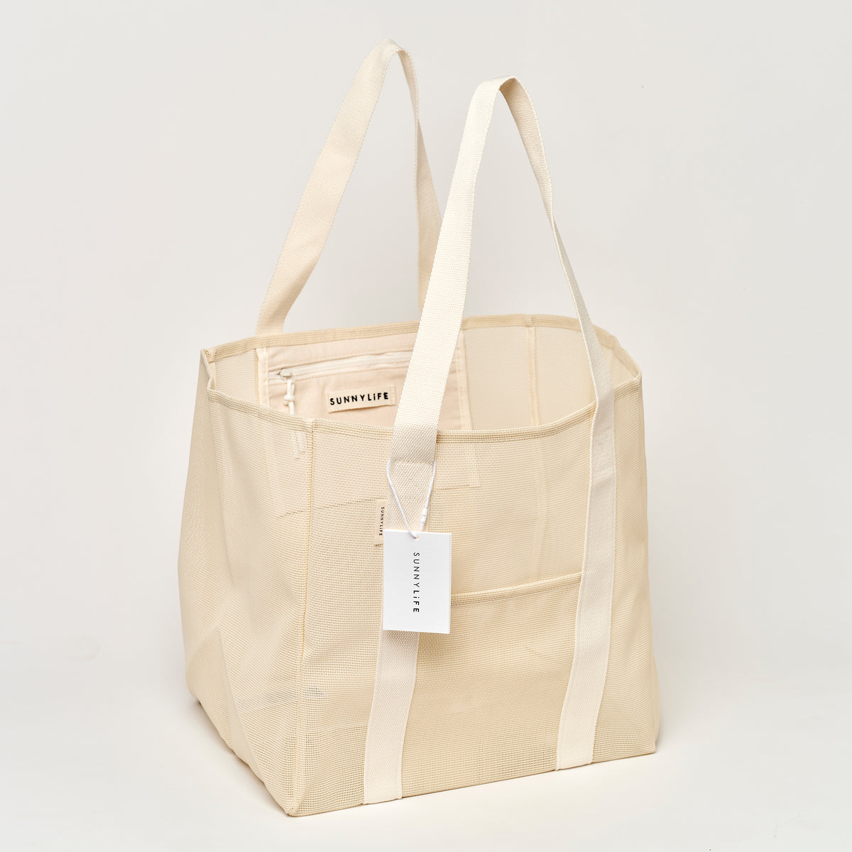 Mesh Beach Bag Oyster Cream