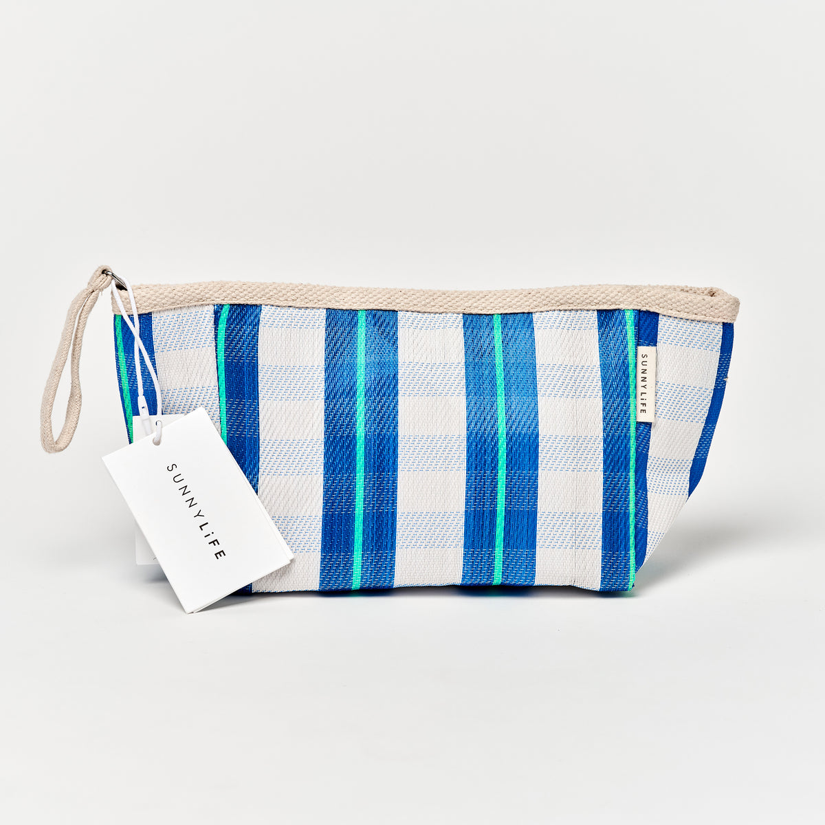 Recycled Nylon Beach Pouch La Mer Blue Neon