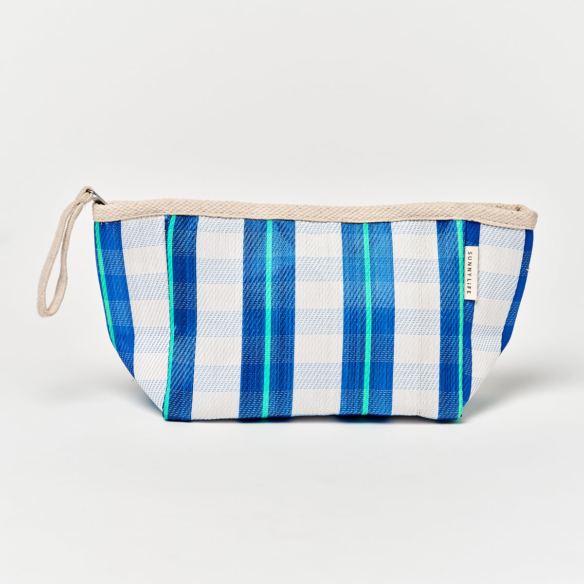 Recycled Nylon Beach Pouch La Mer Blue Neon