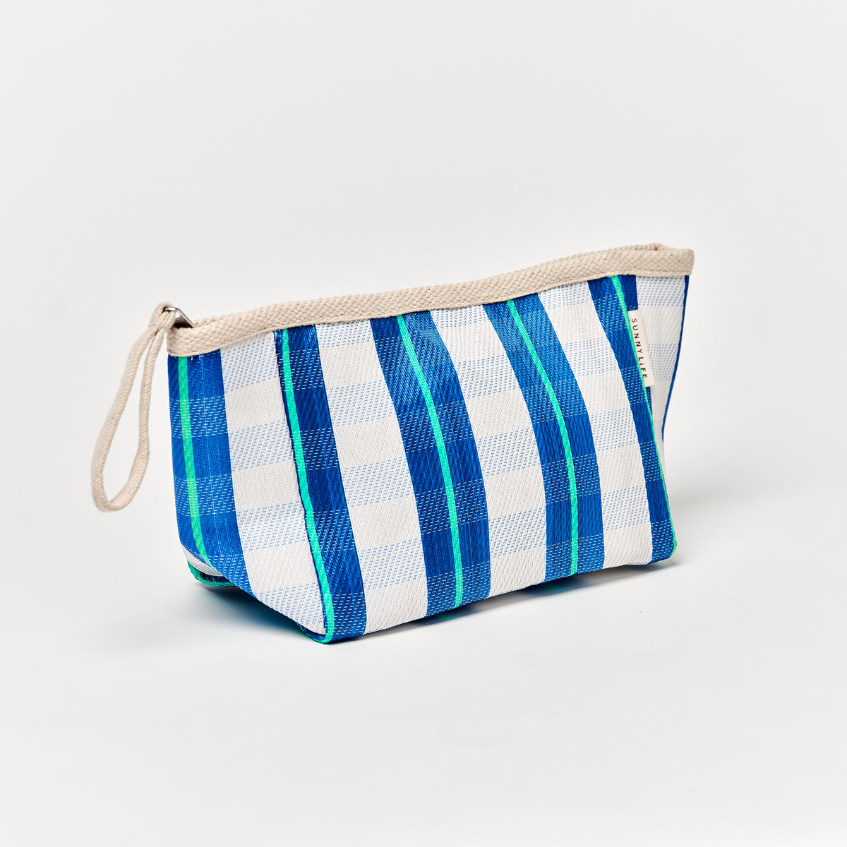 Recycled Nylon Beach Pouch La Mer Blue Neon