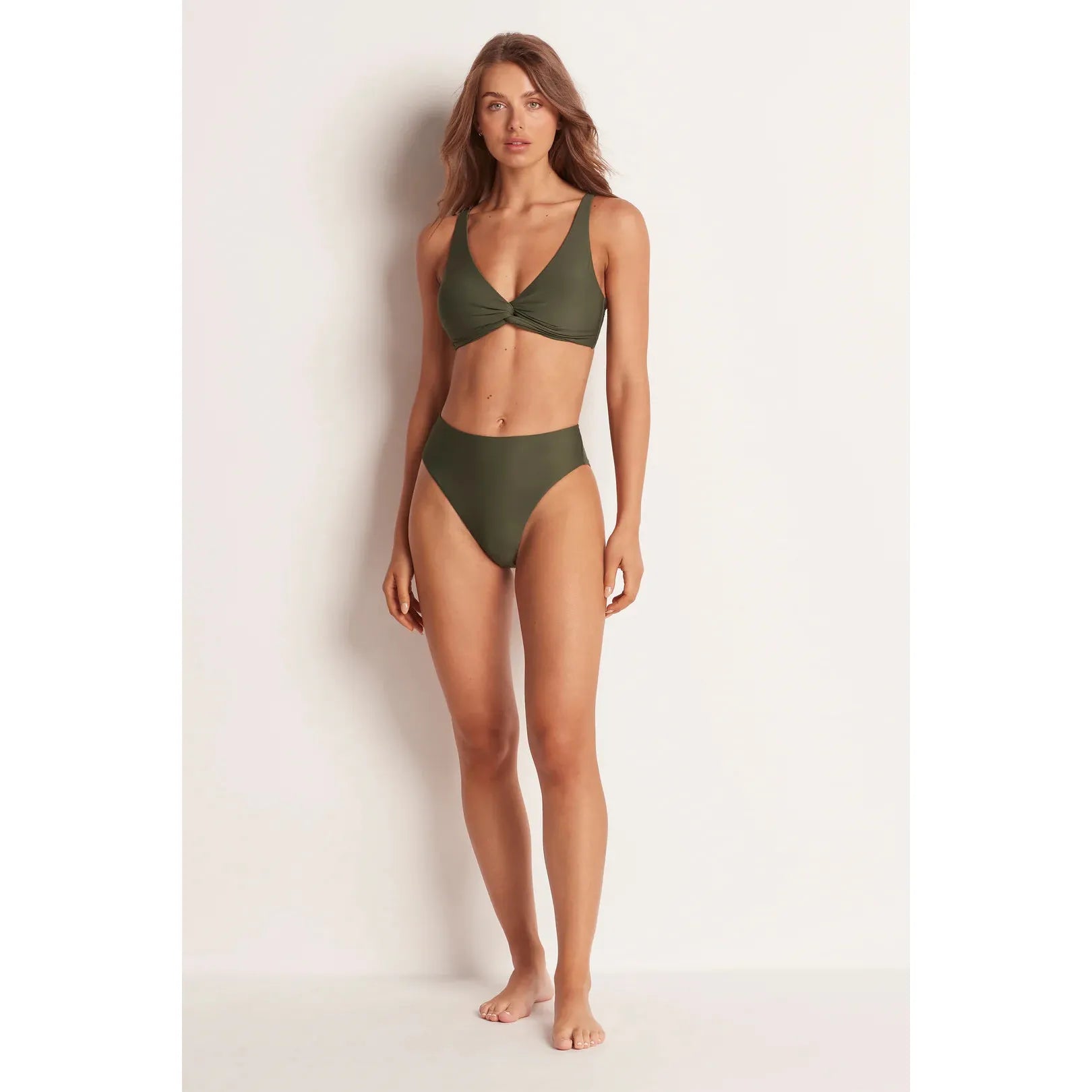 ML Seperates Multi Fit Twist Crop - Khaki