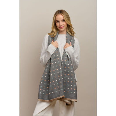 Mini Heart Scarf - Dark Grey