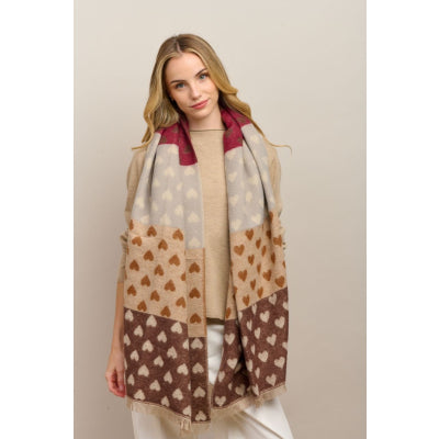 Sweet Heart Scarf - Chocolate