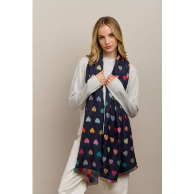 Romance Scarf - Navy Blue