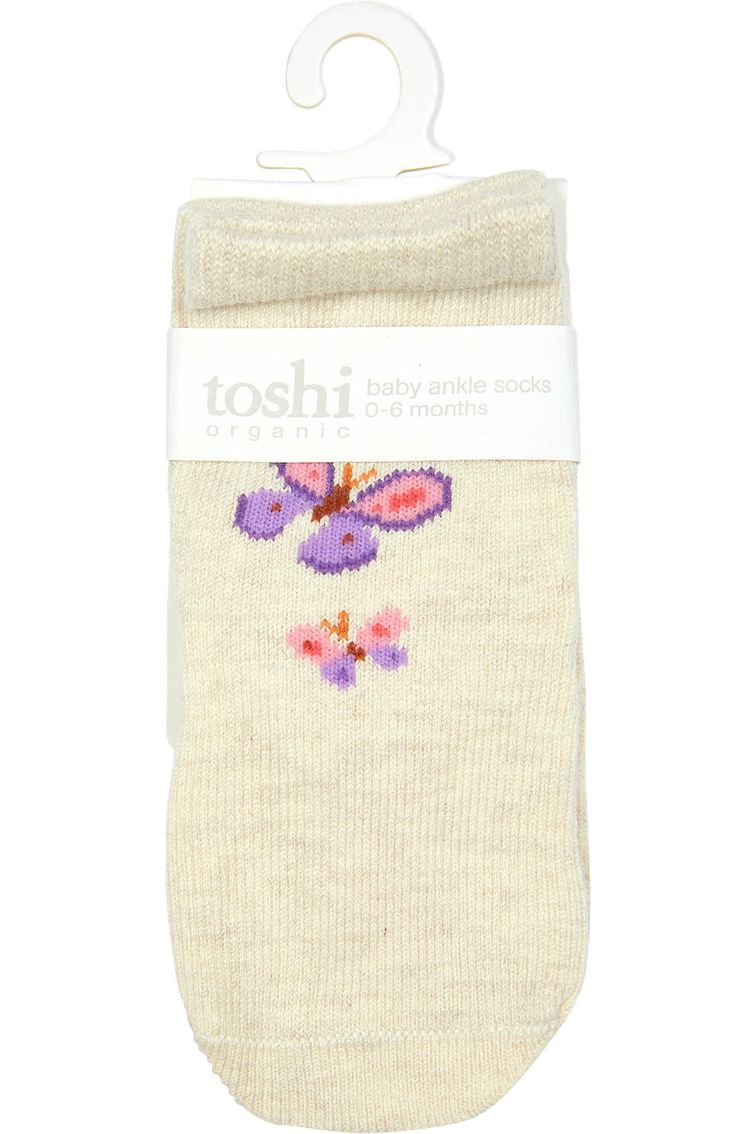 Organic Baby Socks Jacquard - Butterfly Bliss