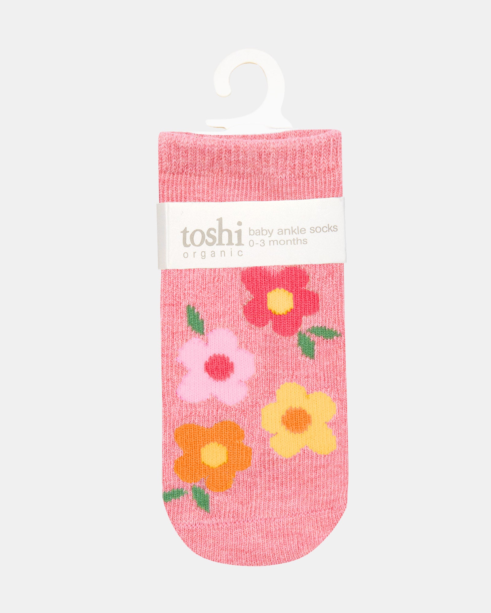 Organic Socks Ankle Jacquard - Rosie Posie