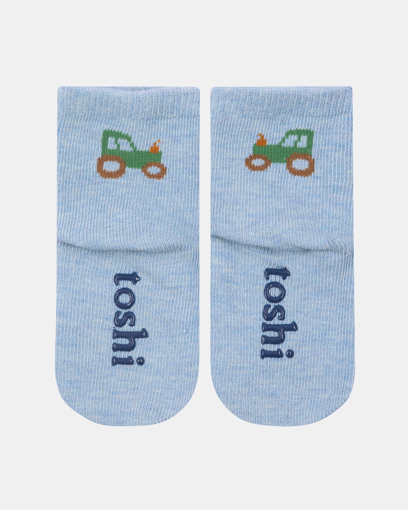 Organic Socks Ankle Jacquard -  Tiny Tractors