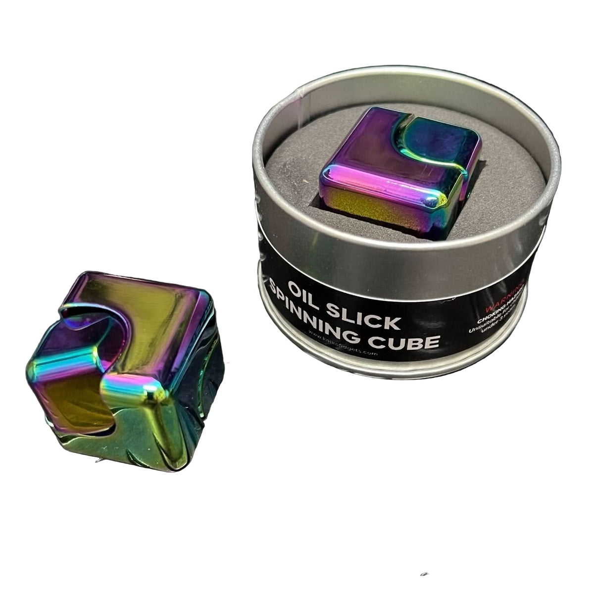 Oil Slick Square Spinning Cube - image 1