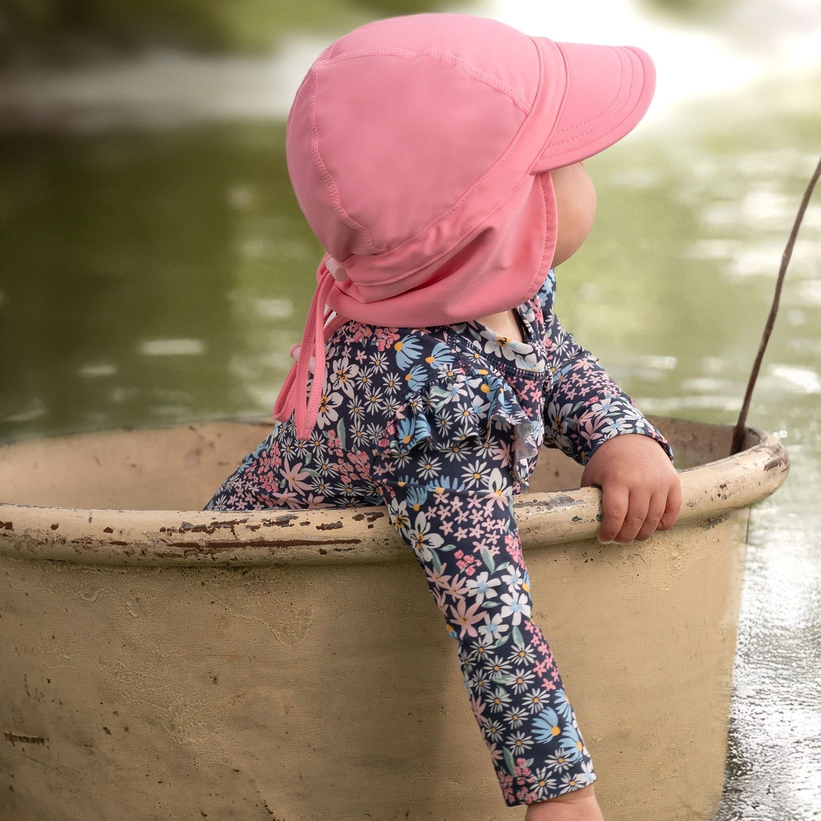 Swim Onesie L/S Ripple - Wattle Dusk