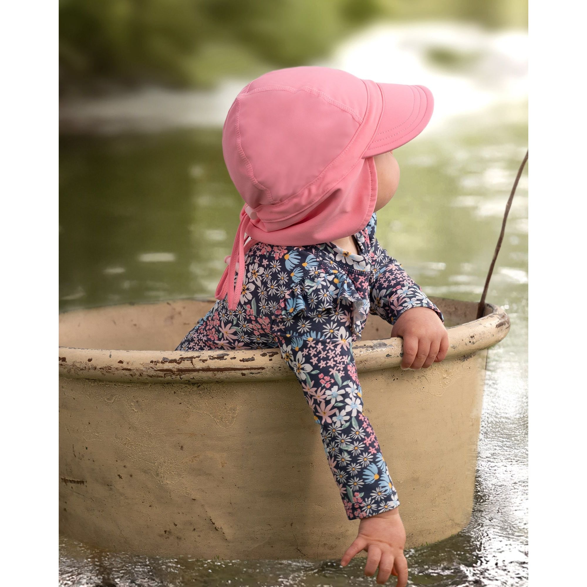 Swim Onesie L/S Ripple - Wattle Dusk