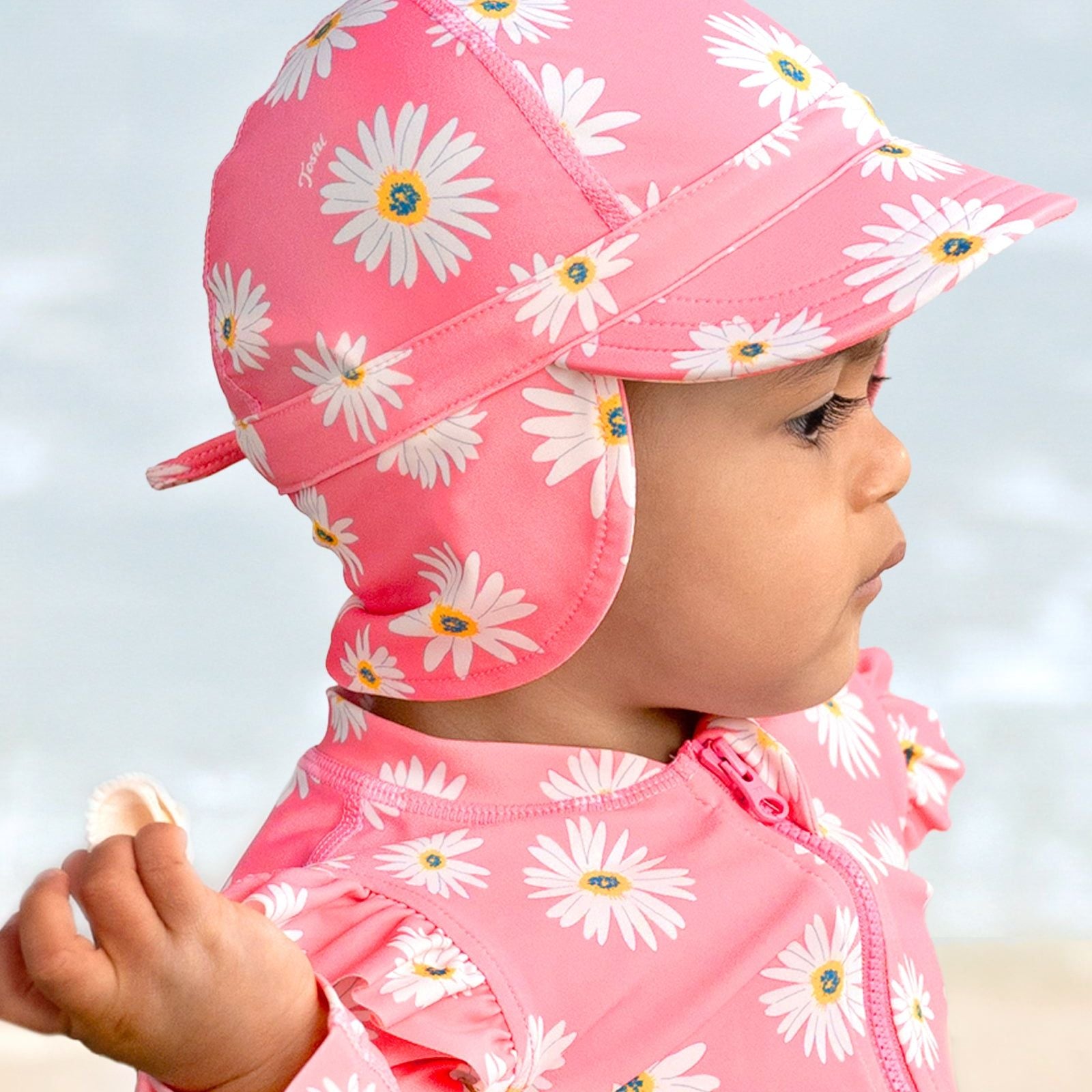 Swim Onesie L/S Ripple - Daisy Watermelon