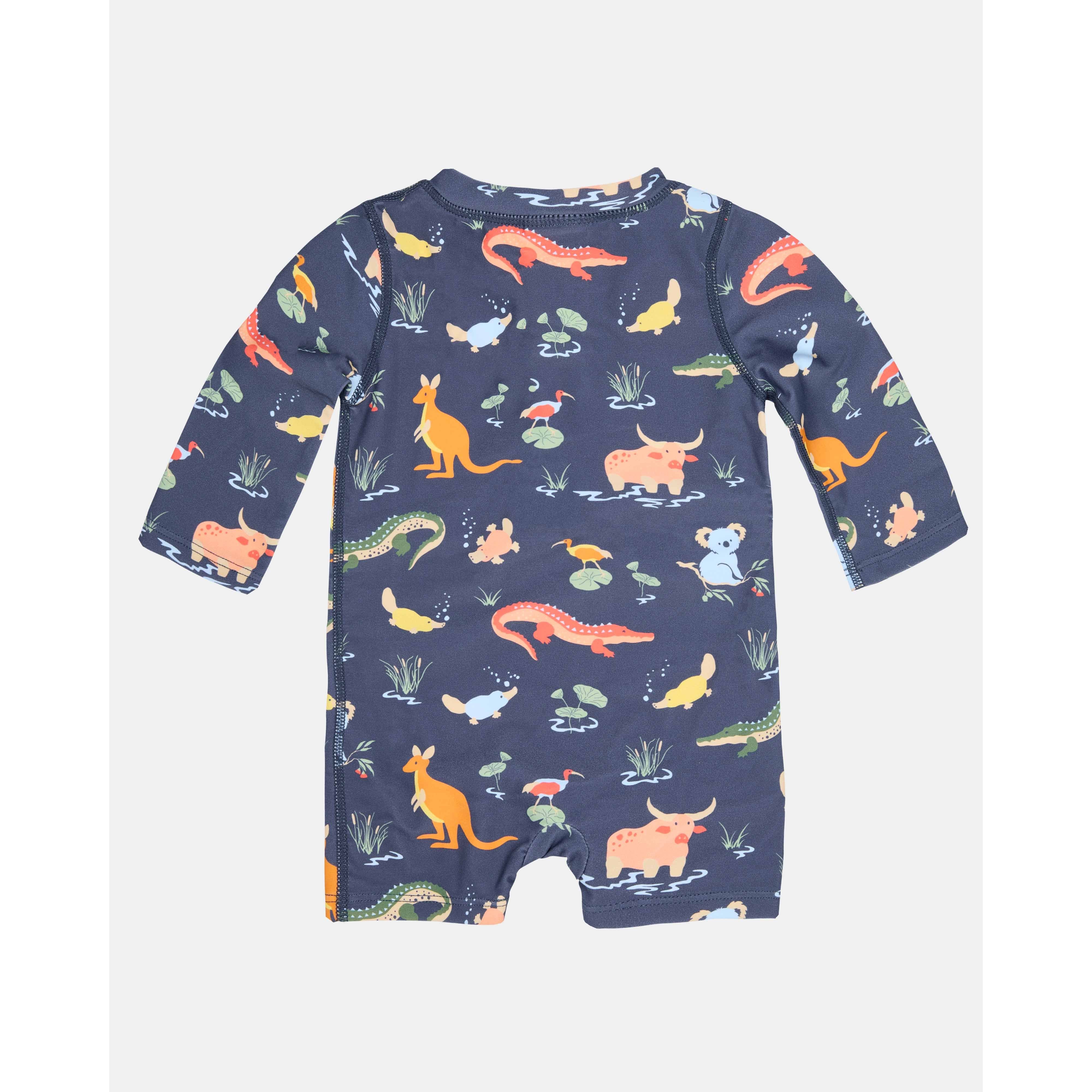 Swim Onesie L/S Splash - Kakadu Moonlight