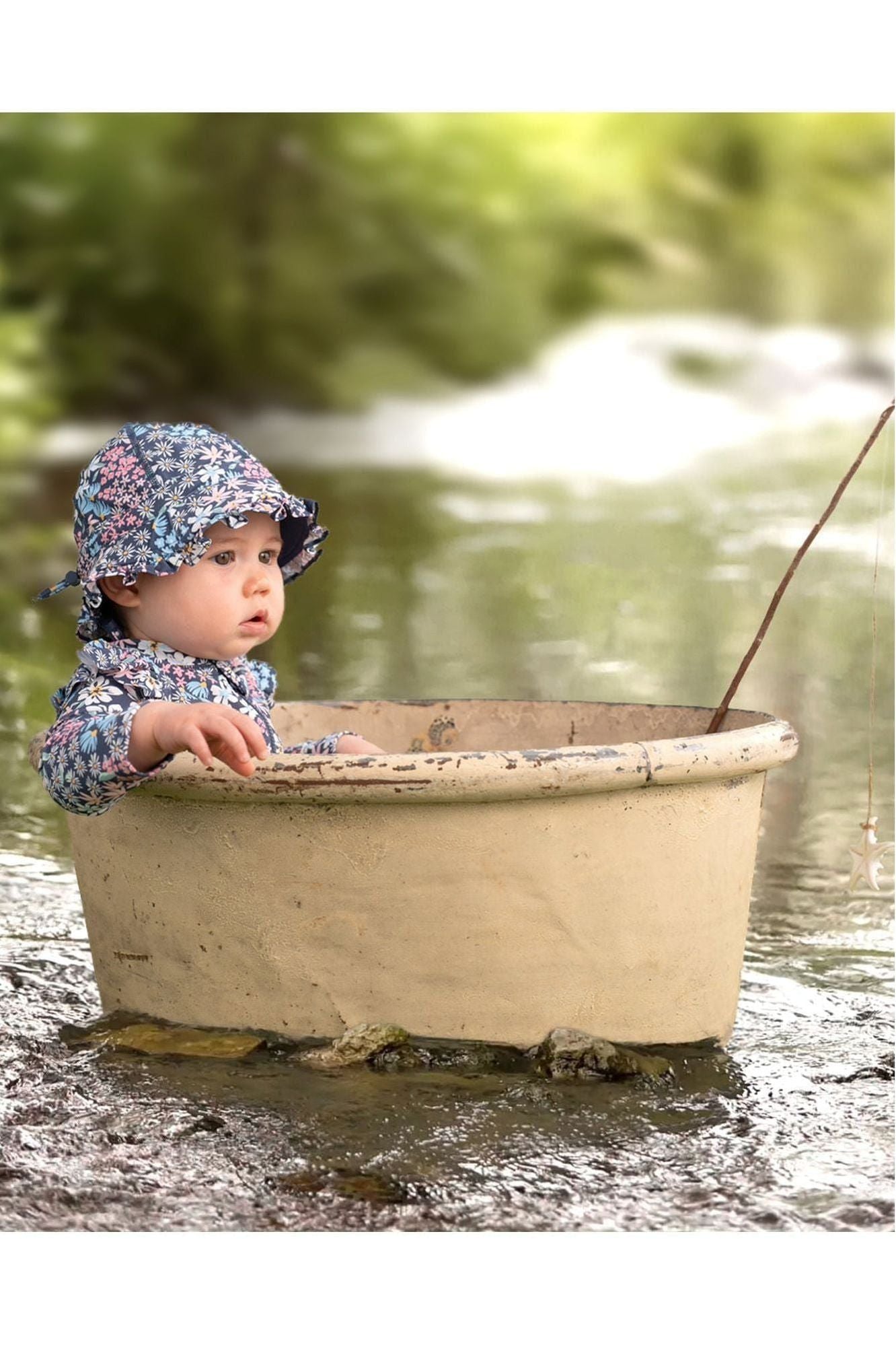Swim Onesie L/S Ripple - Wattle Dusk