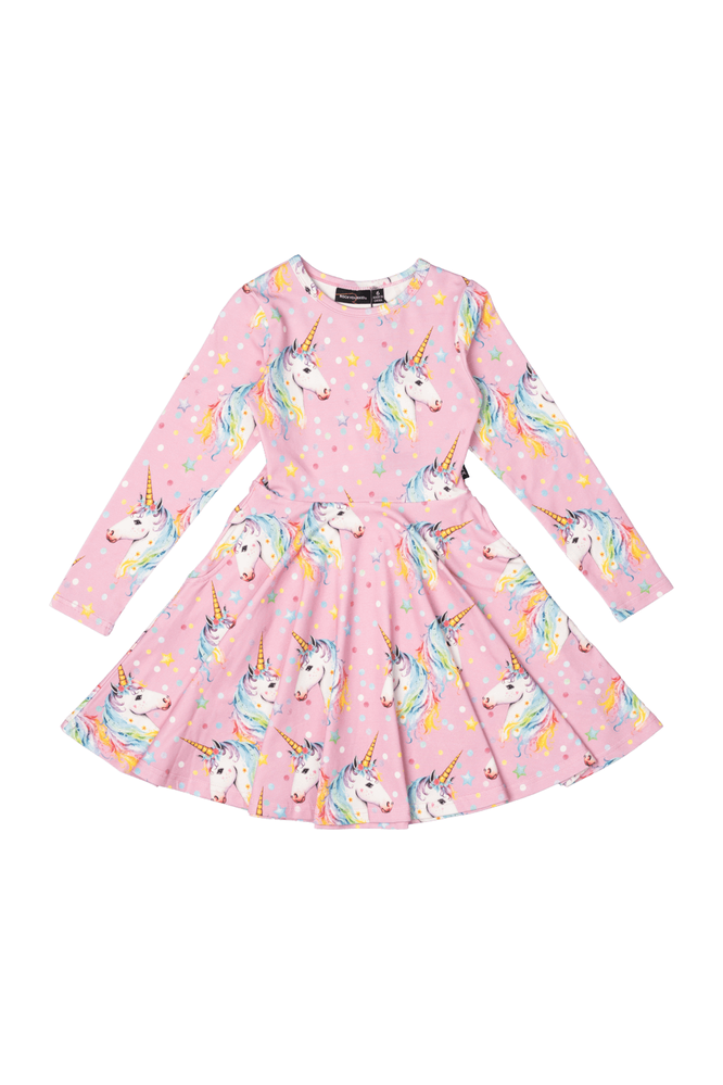 DOTTY UNICORN WAISTED DRESS