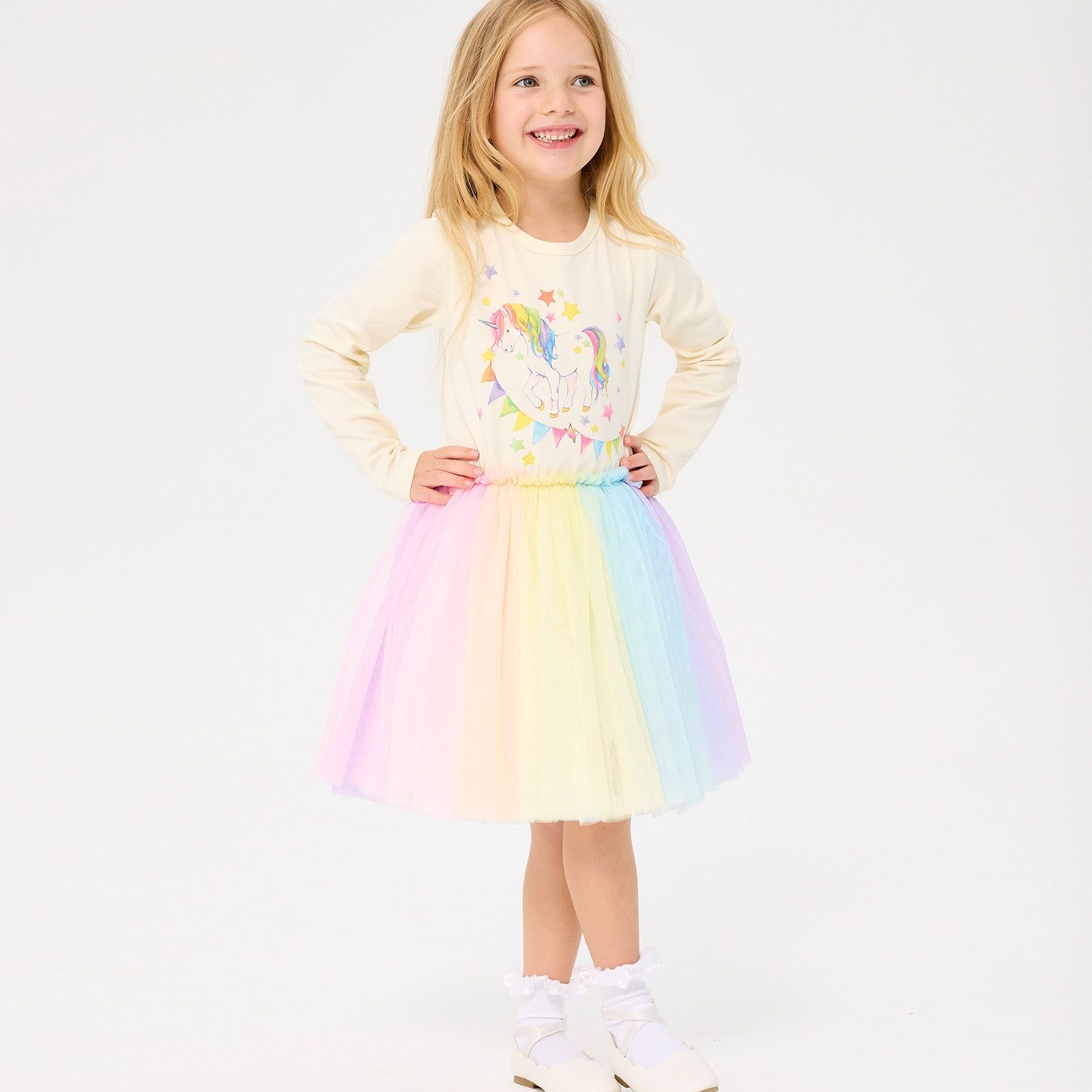 UNICORN FLAGS L/S CIRCUS DRESS