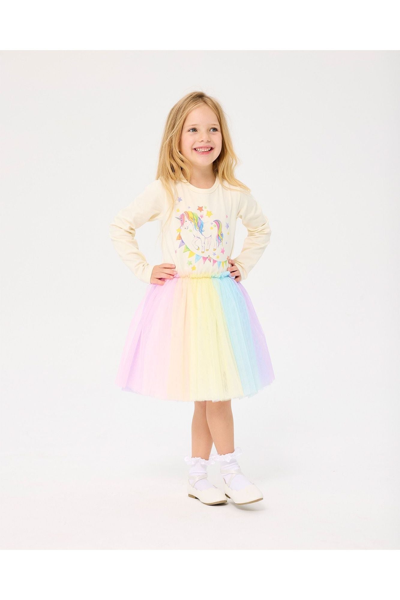 UNICORN FLAGS L/S CIRCUS DRESS