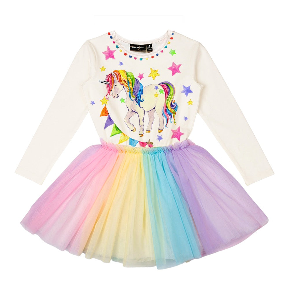 UNICORN FLAGS L/S CIRCUS DRESS