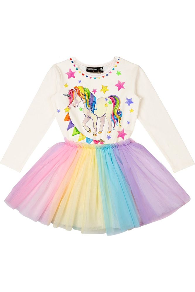 UNICORN FLAGS L/S CIRCUS DRESS