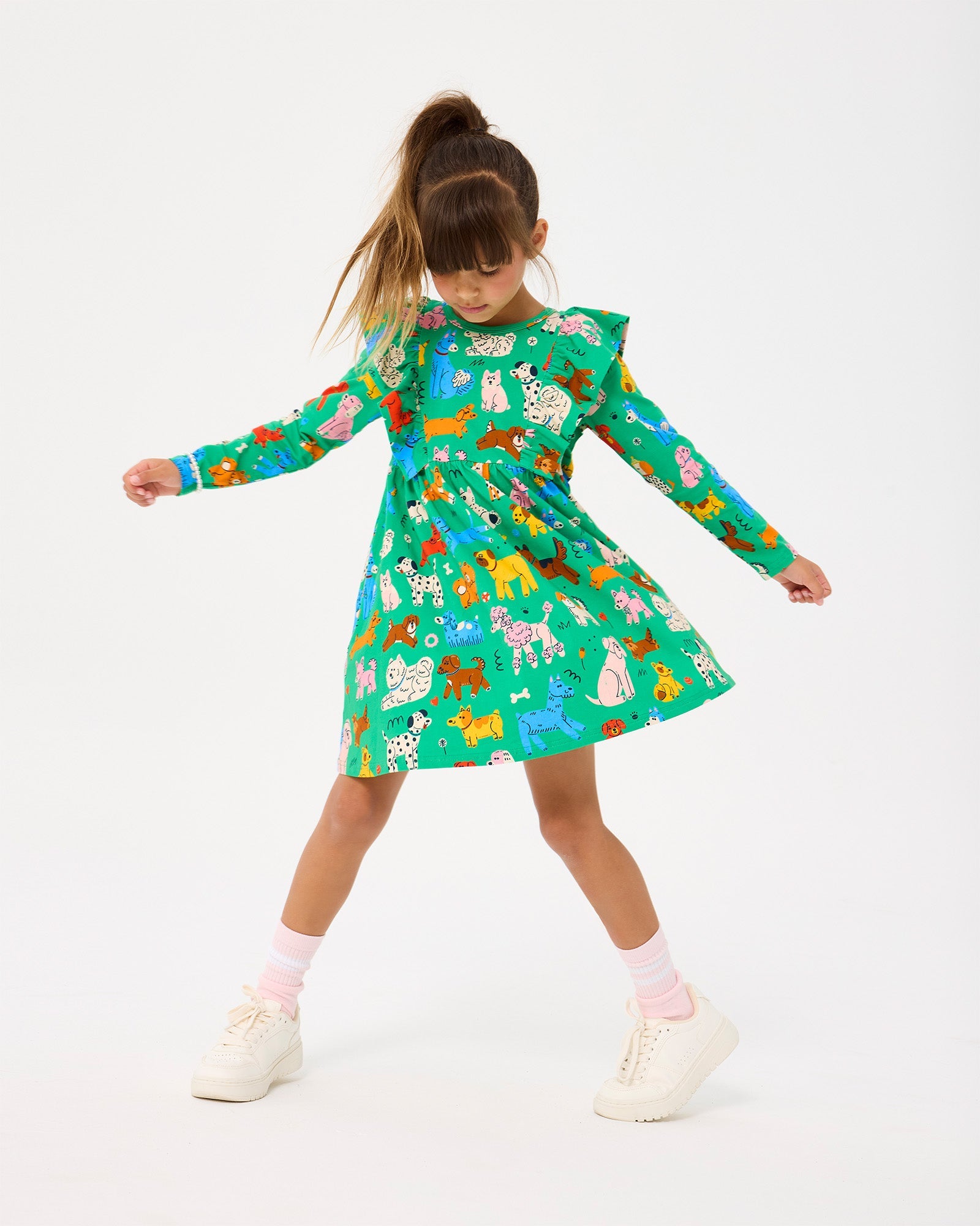 PARK LIFE L/S DRESS - GREEN