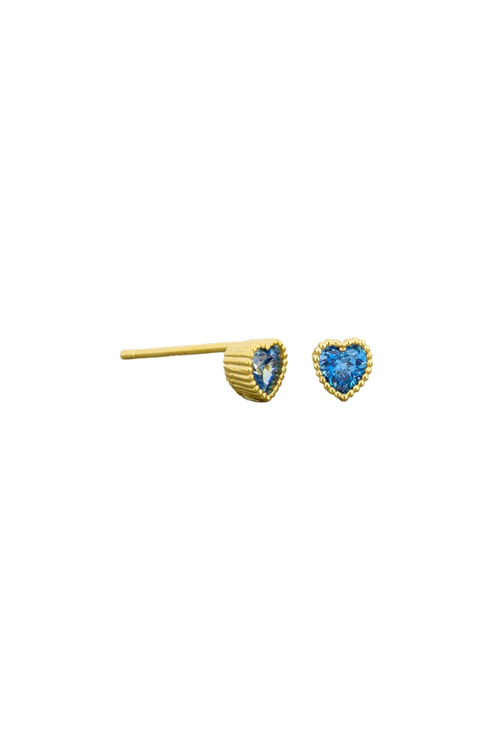 Blue Heart Mini Studs