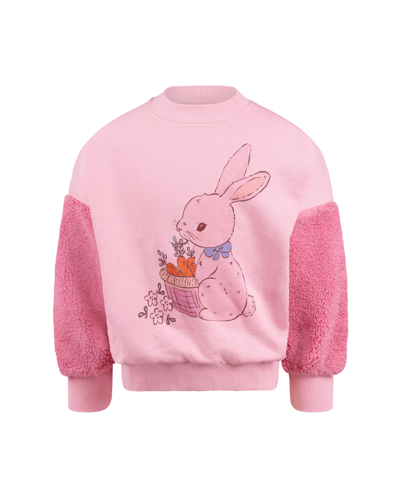 BUNNY SHERPA SLEEVE SWEATSHIRT