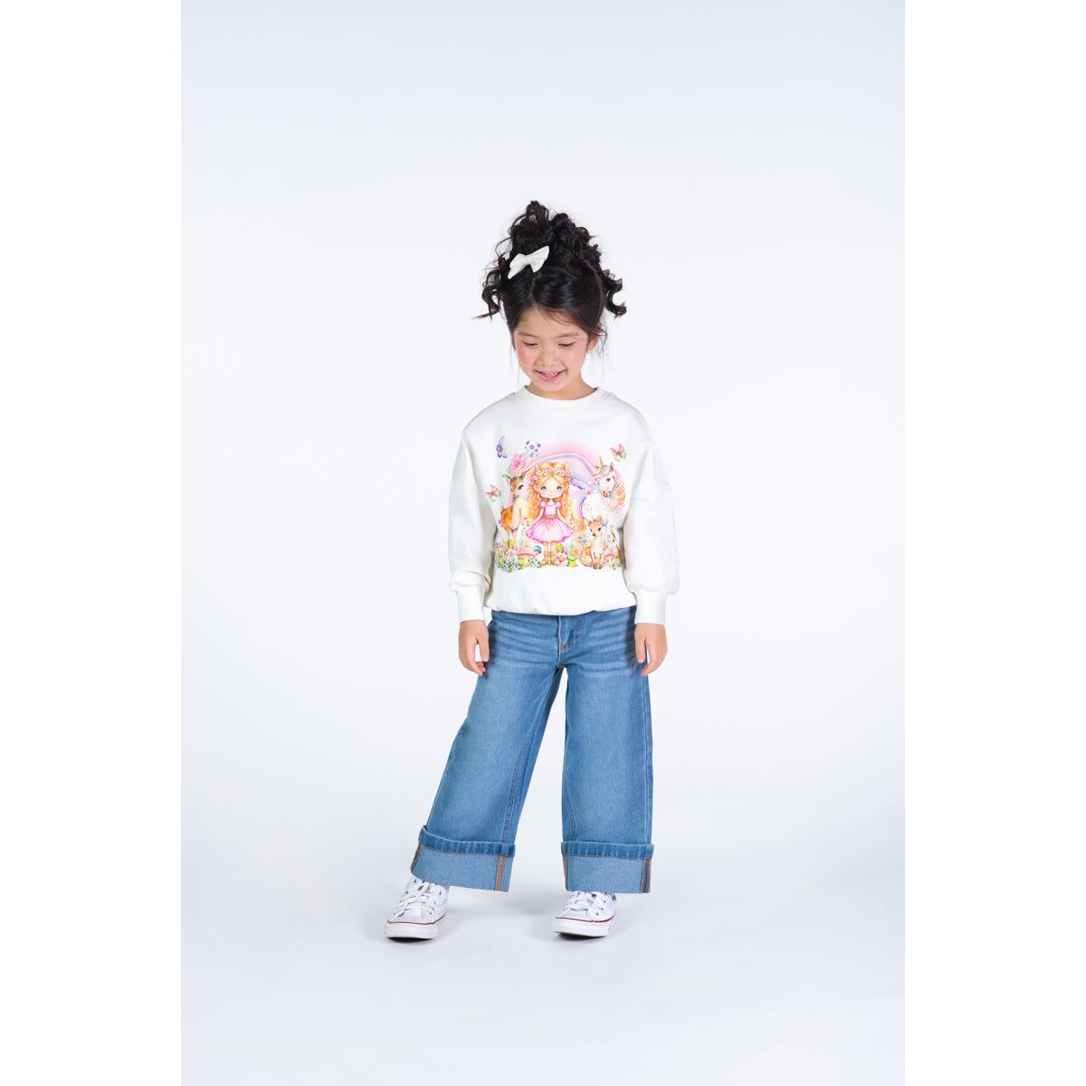 FLARED LOOSE FIT DENIM JEANS