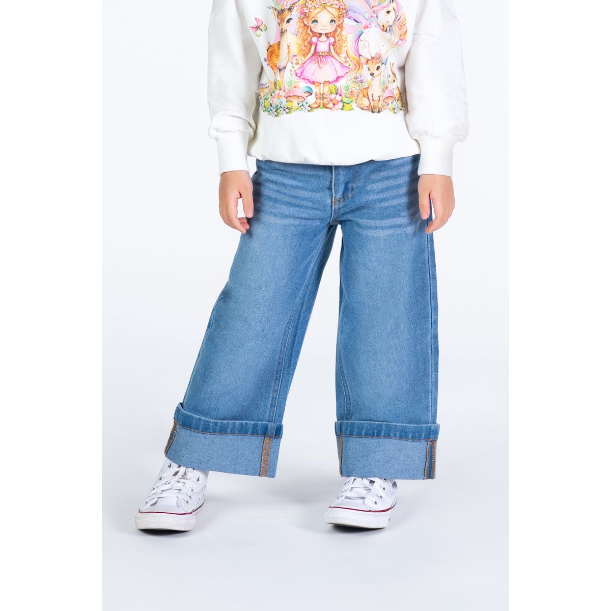 FLARED LOOSE FIT DENIM JEANS