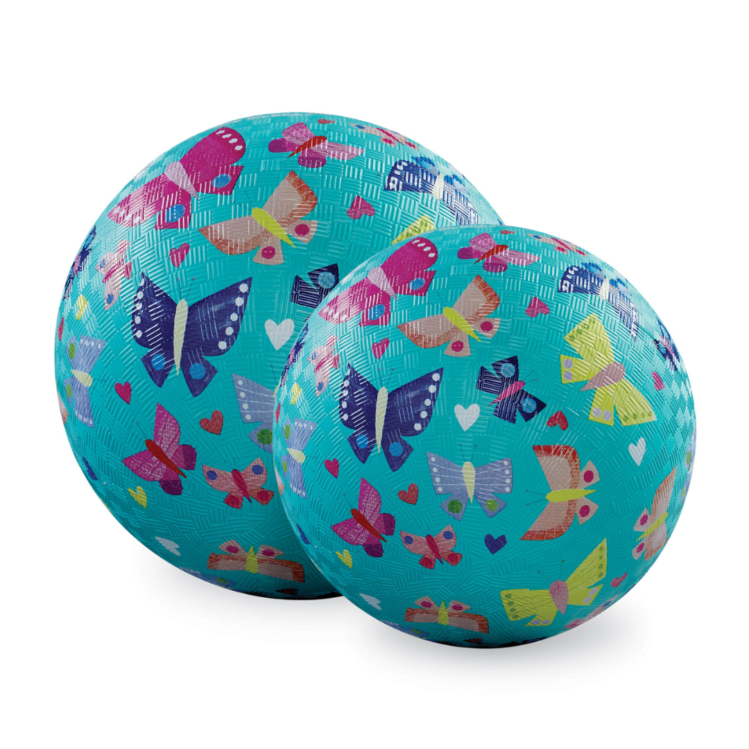 Playground Ball 7 Inch - Butterfly Rainbow Aqua