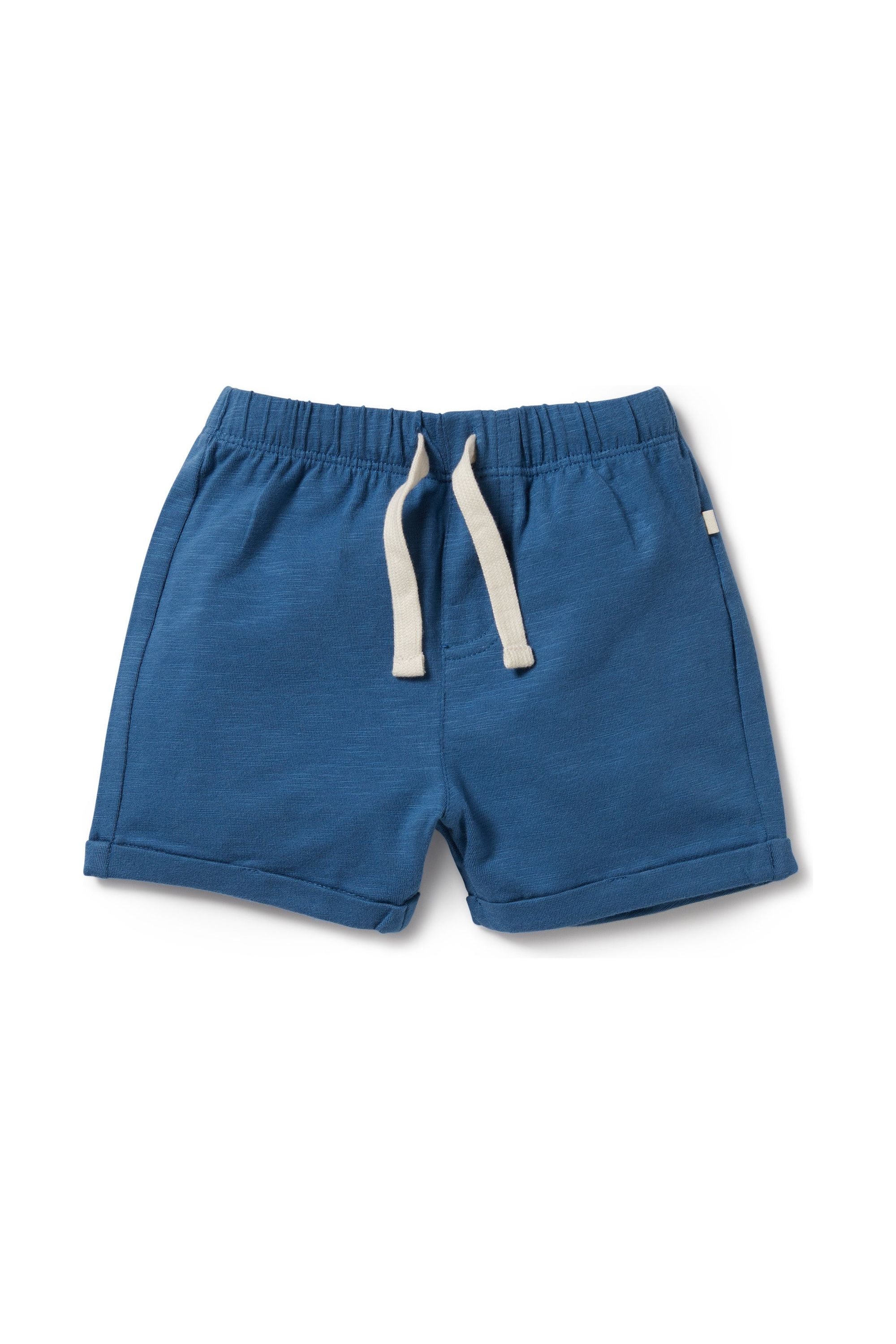 Dark Blue Organic Tie Front Short