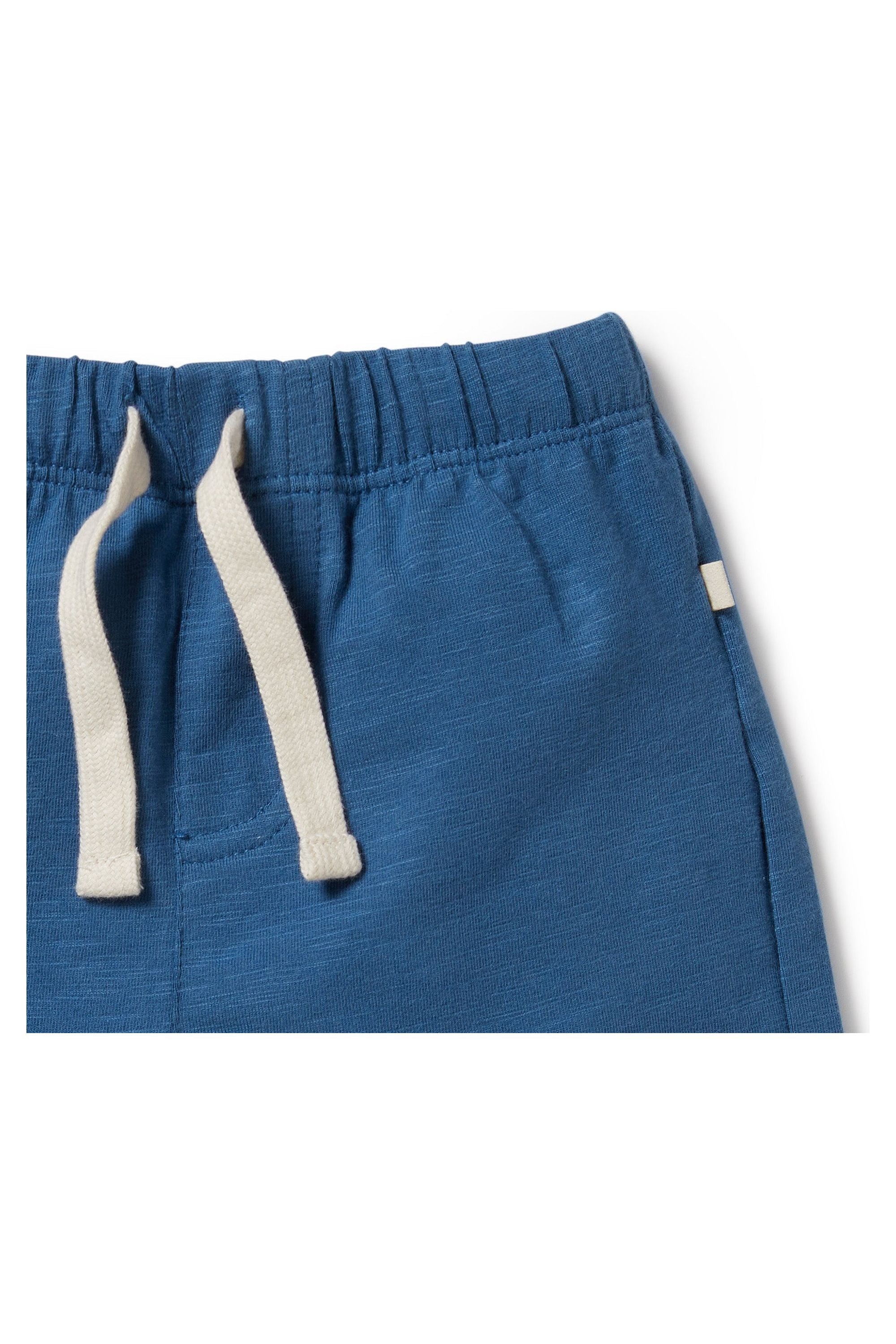 Dark Blue Organic Tie Front Short