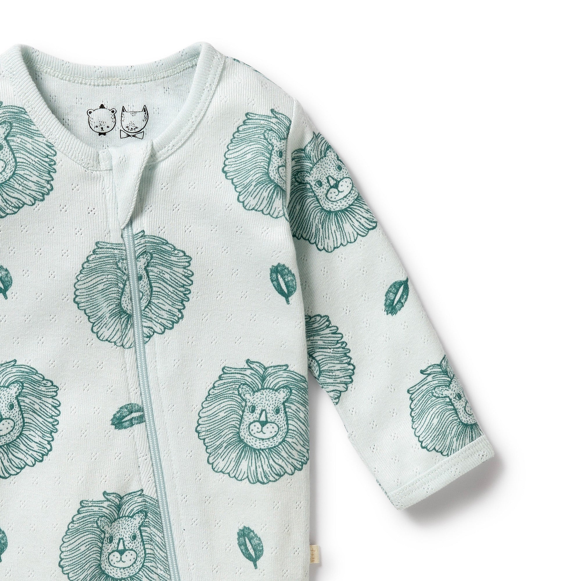 Little Lion Organic Pointelle Zipsuit with Feet