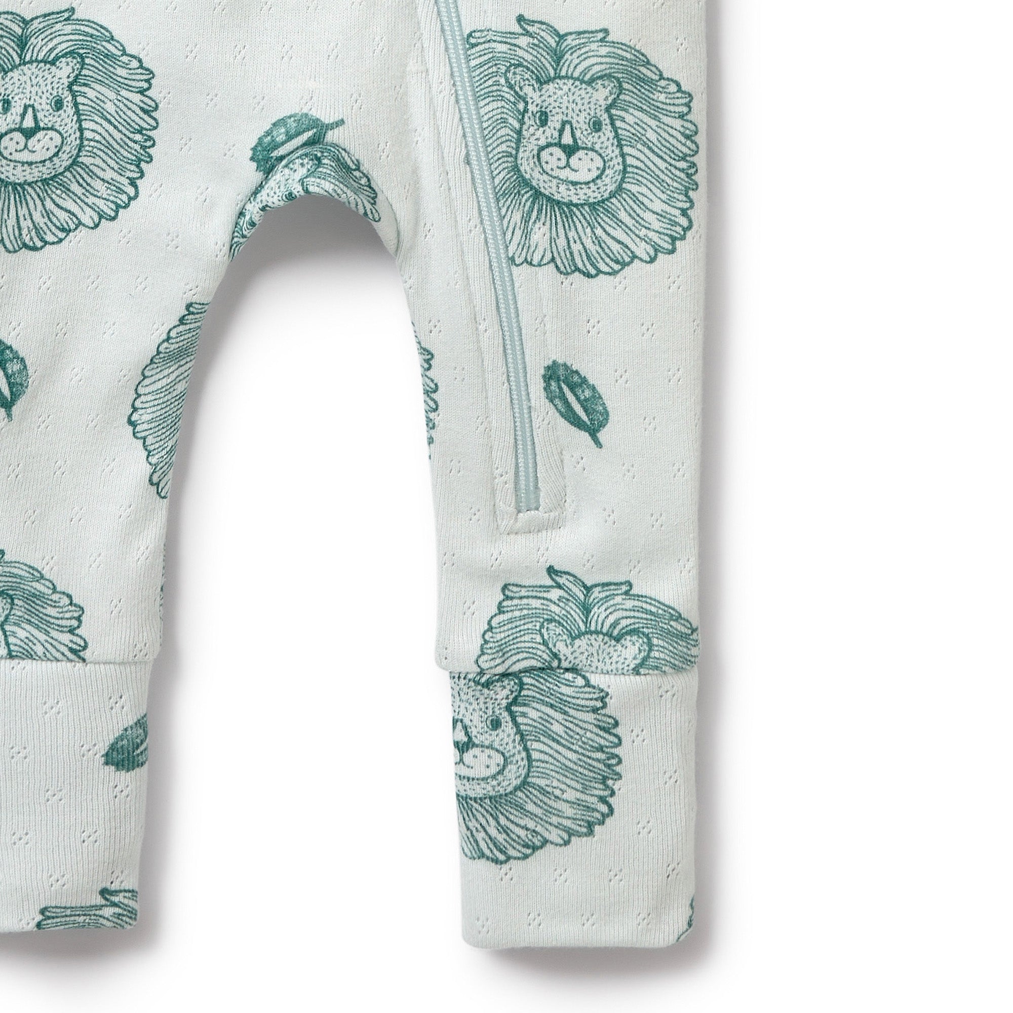 Little Lion Organic Pointelle Zipsuit with Feet