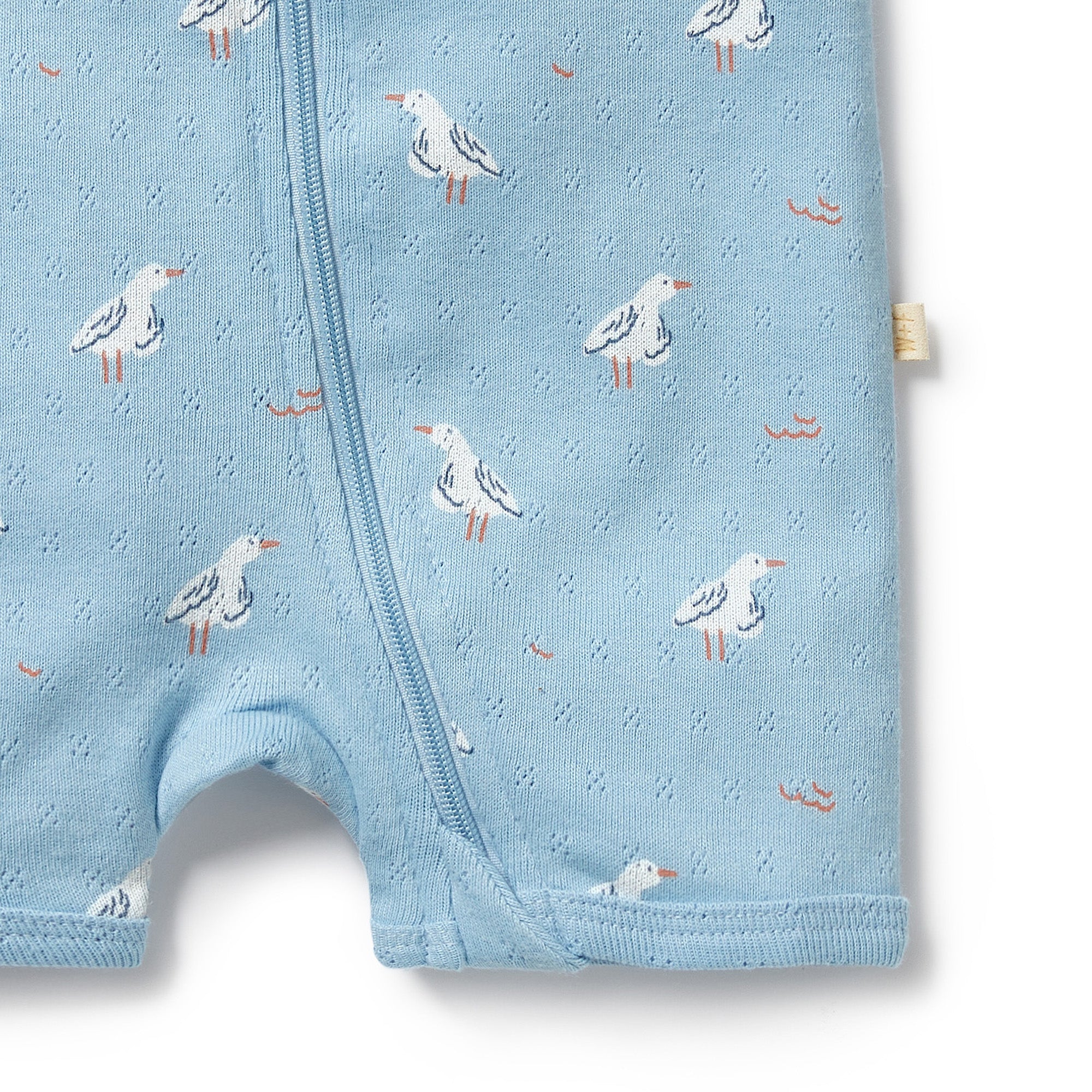 Sunny Seagulls Organic Pointelle Boyleg Zipsuit