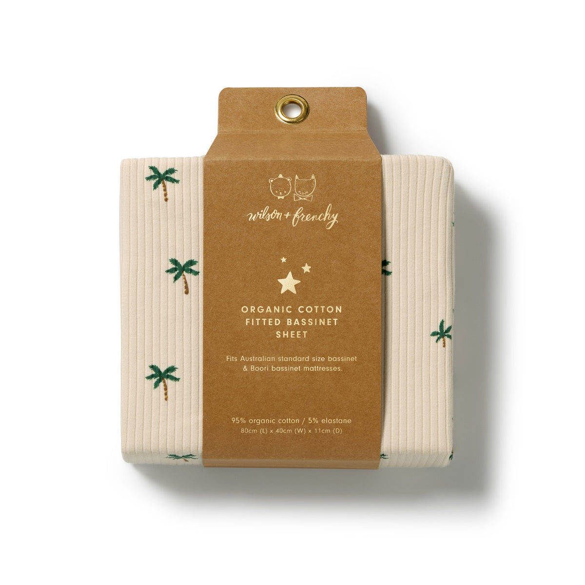 Tiny Palm Organic Bassinet Sheet