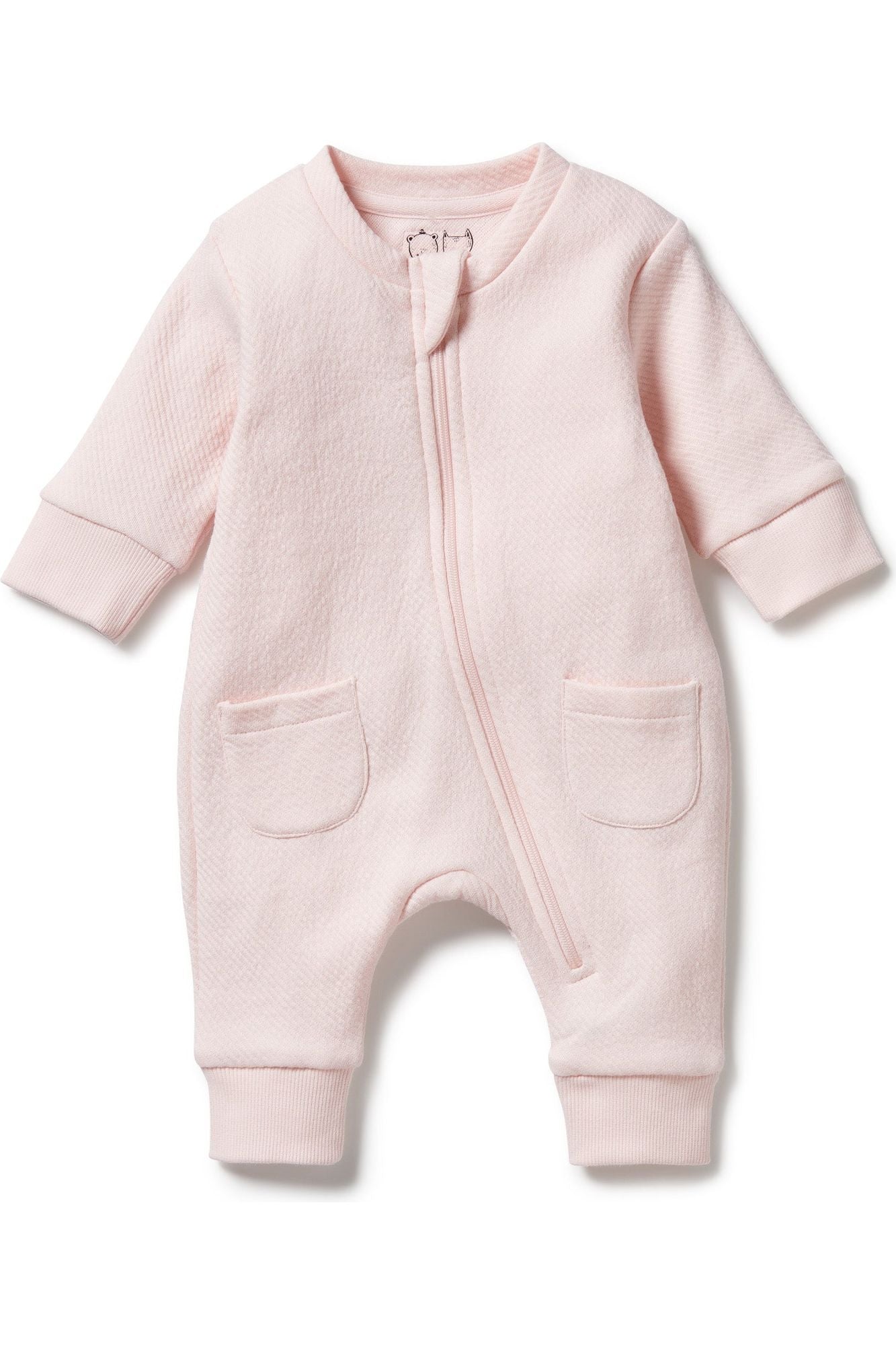 Pink Organic Quilted Growsuit