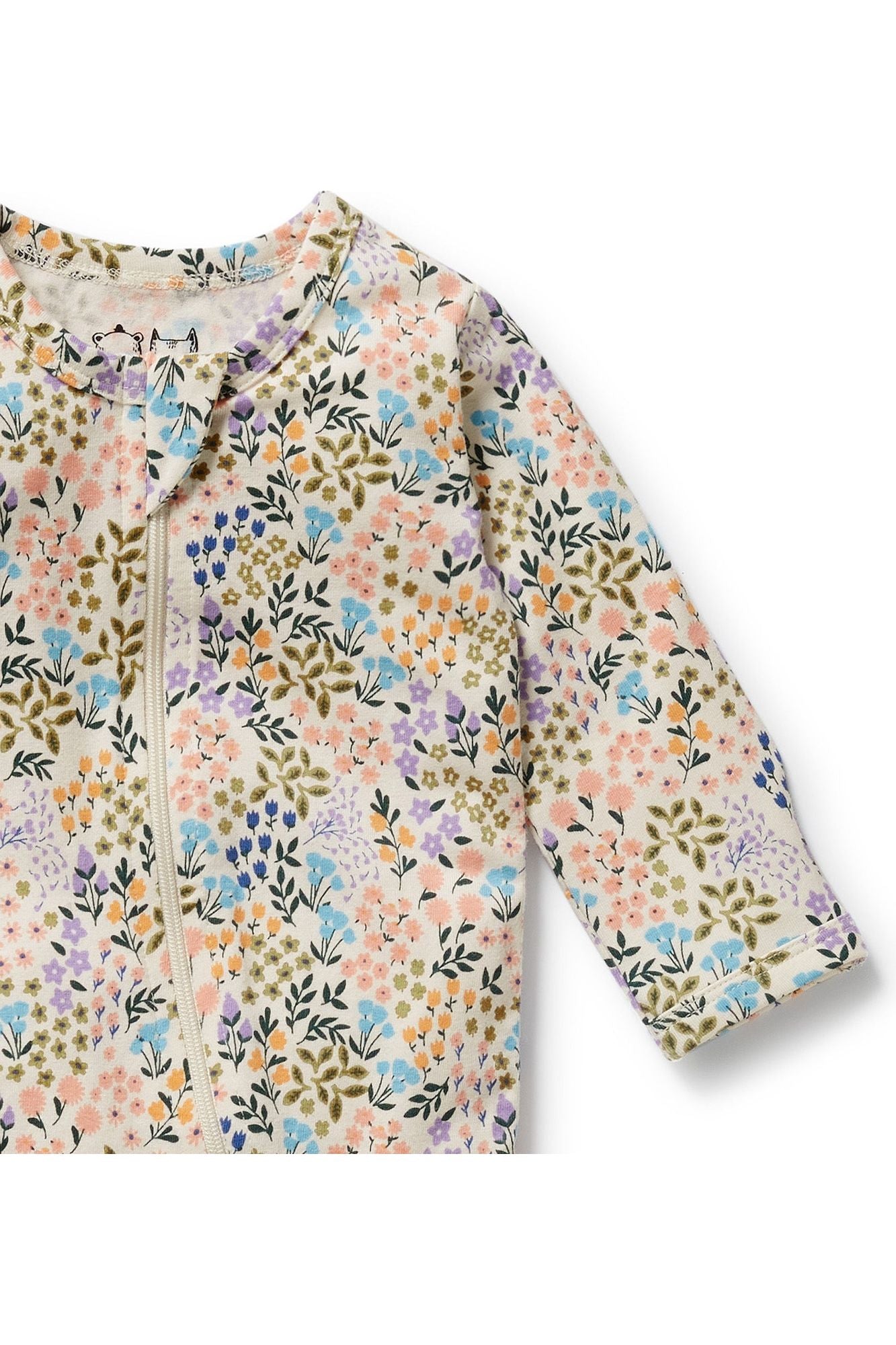 Tiny Bloom Organic Zipsuit with Feet