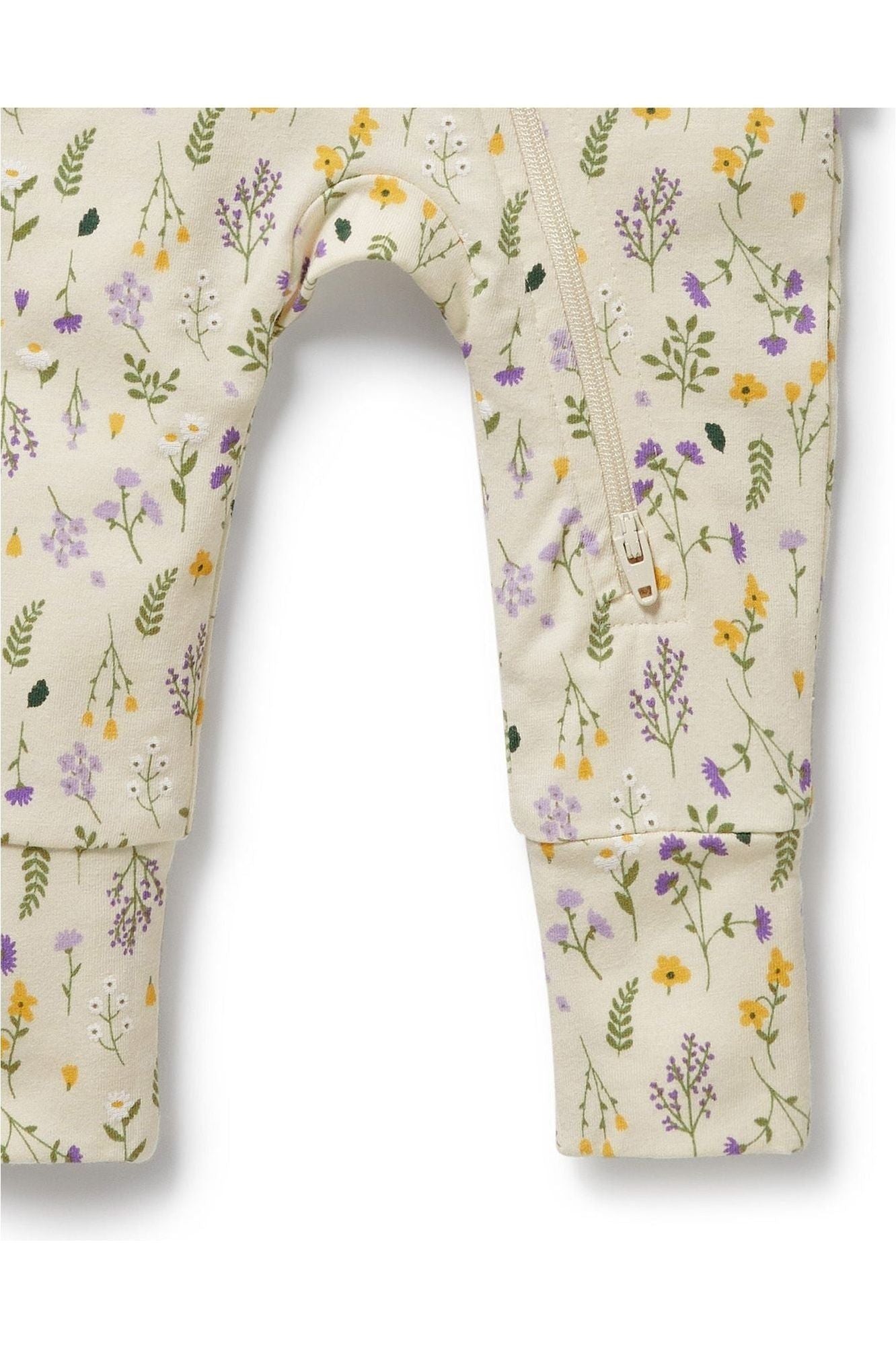 Bella Floral Organic Zipsuit with Feet