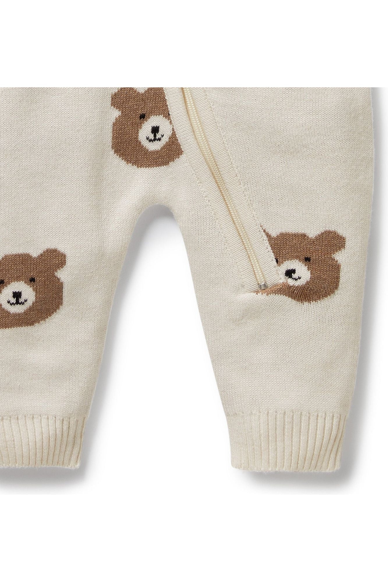 Beary Cute Organic Knitted Jacquard Growsuit