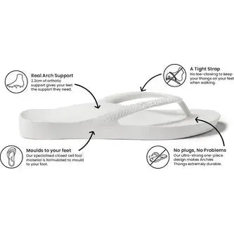 Archies Arch Support Thongs - White
