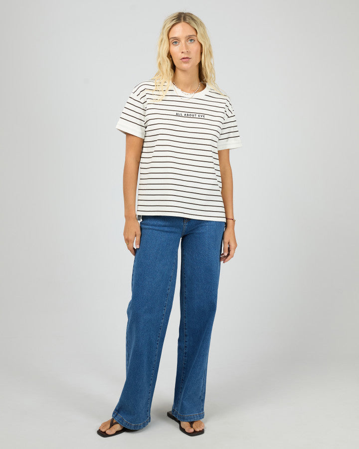 AAE WASHED STRIPE TEE - BROWN