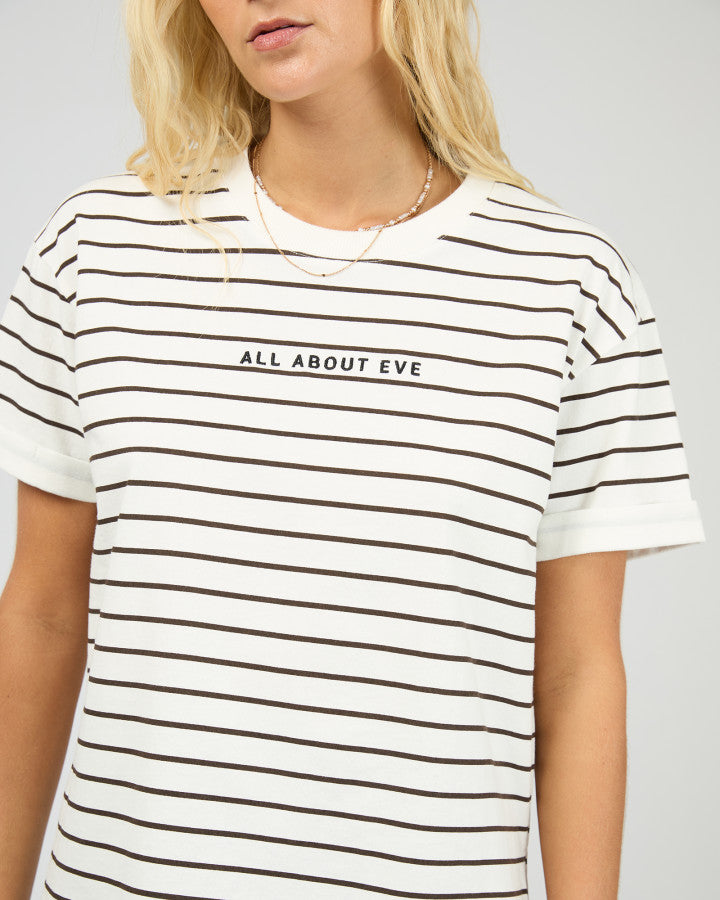 AAE WASHED STRIPE TEE - BROWN