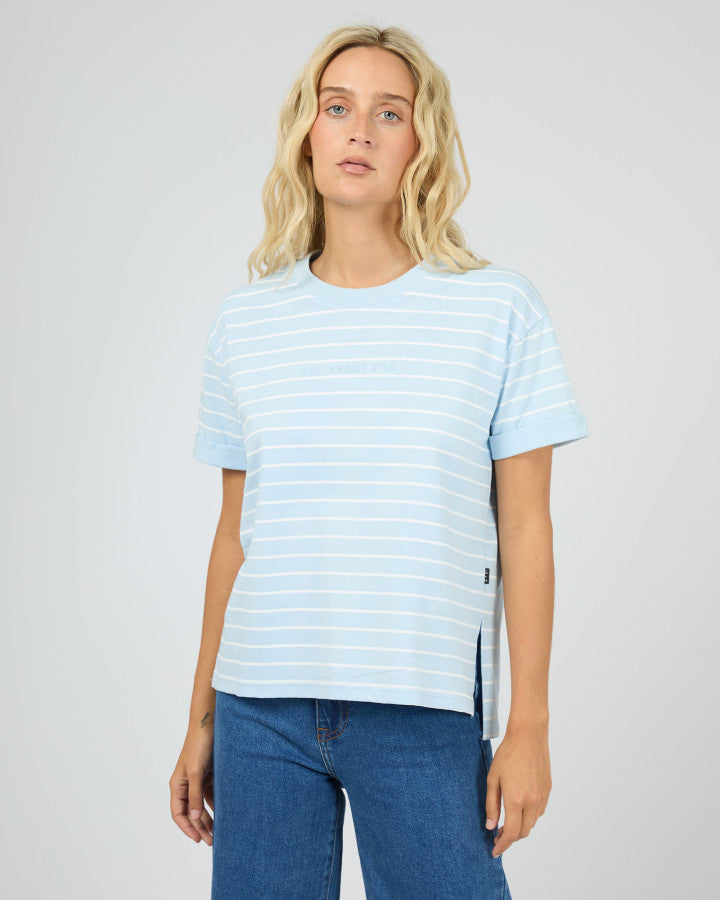 AAE WASHED STRIPE TEE - OCEAN BLUE