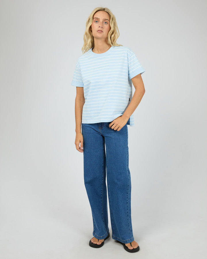 AAE WASHED STRIPE TEE - OCEAN BLUE
