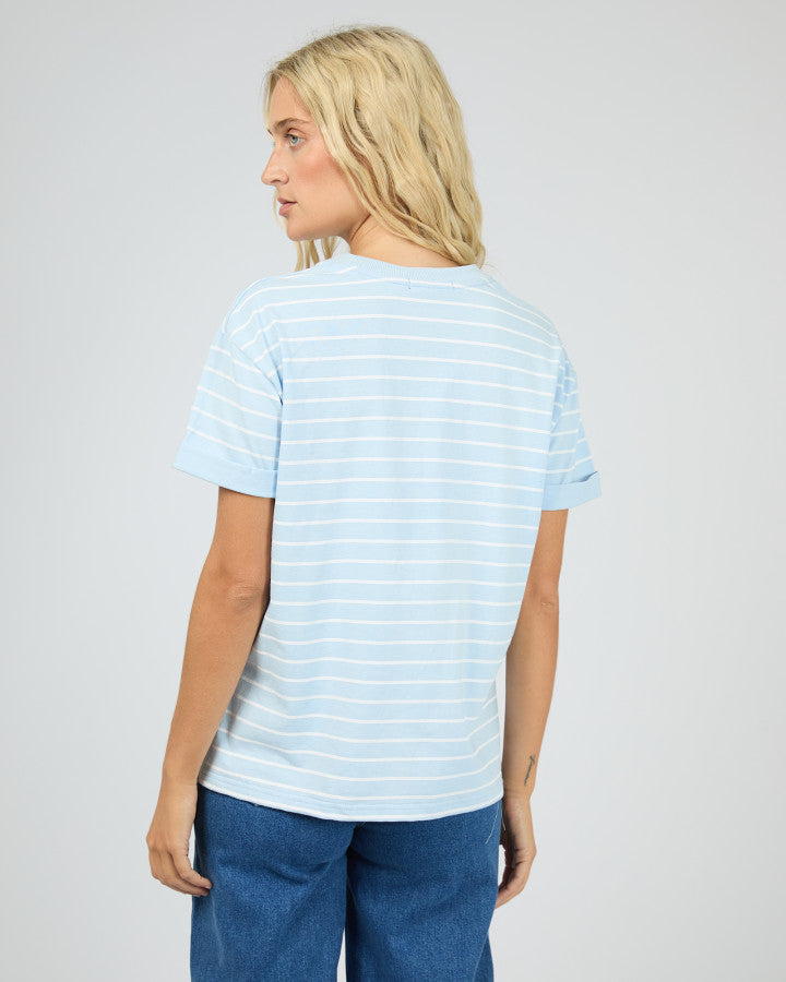 AAE WASHED STRIPE TEE - OCEAN BLUE