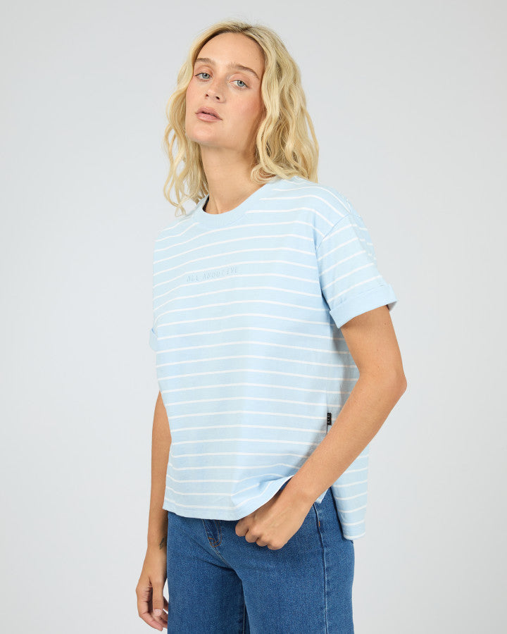 AAE WASHED STRIPE TEE - OCEAN BLUE