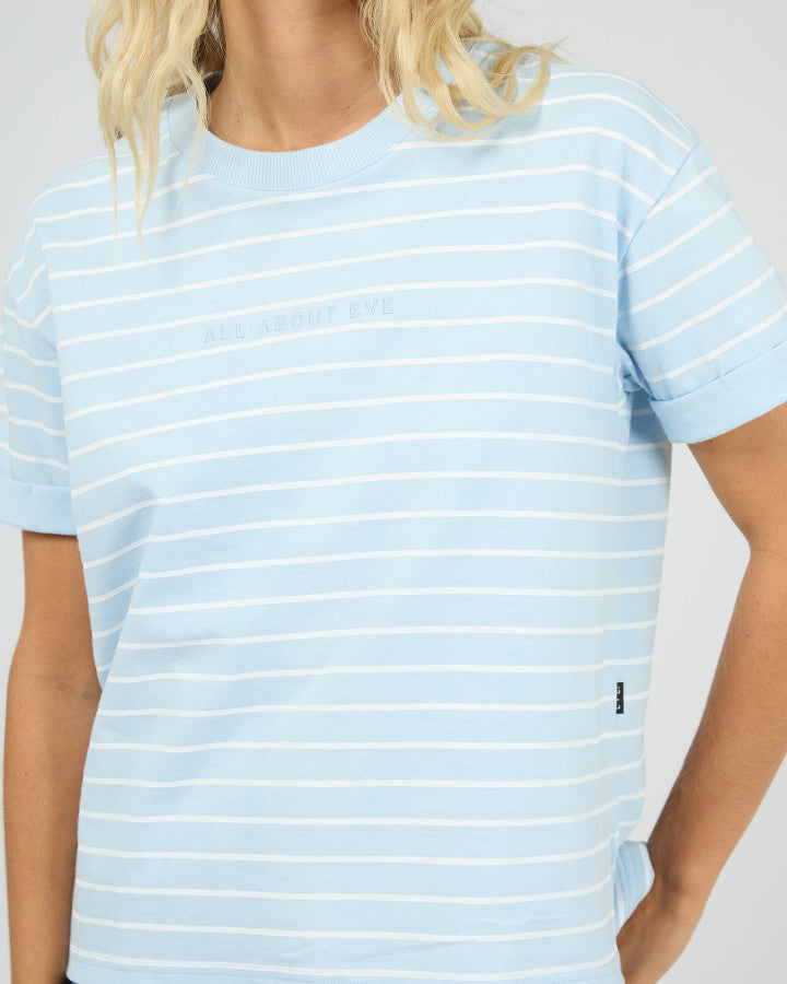 AAE WASHED STRIPE TEE - OCEAN BLUE