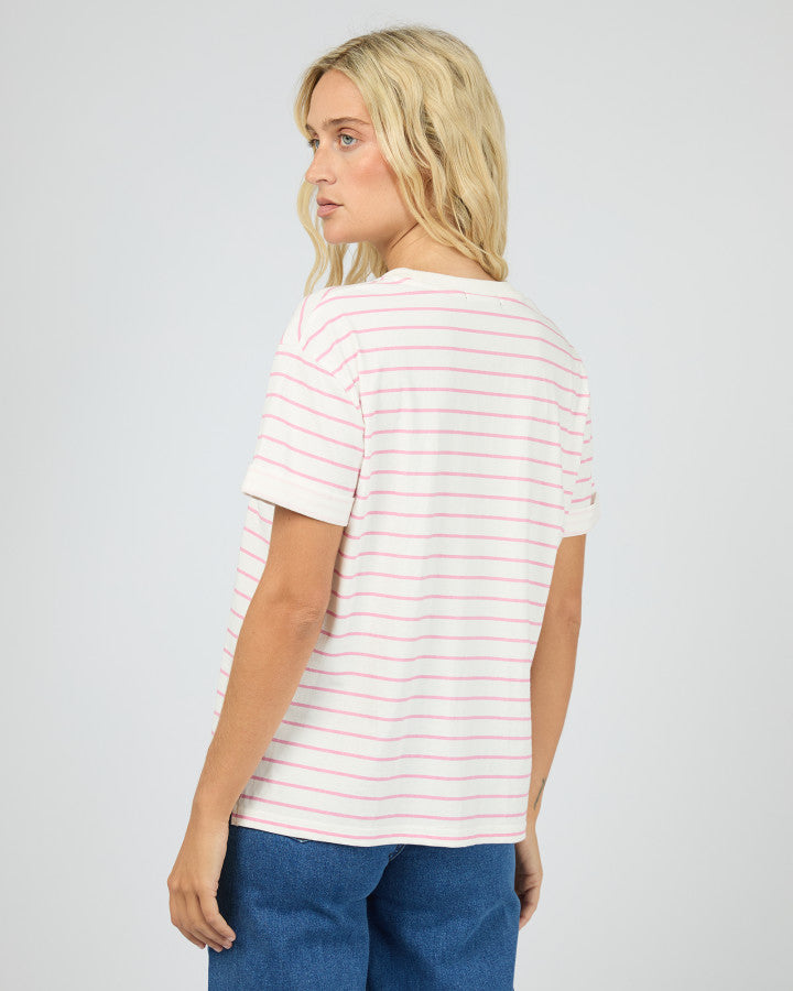 AAE WASHED STRIPE TEE - ORCHID