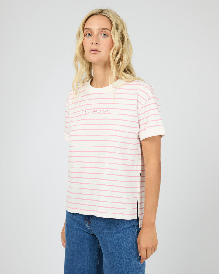 AAE WASHED STRIPE TEE - ORCHID