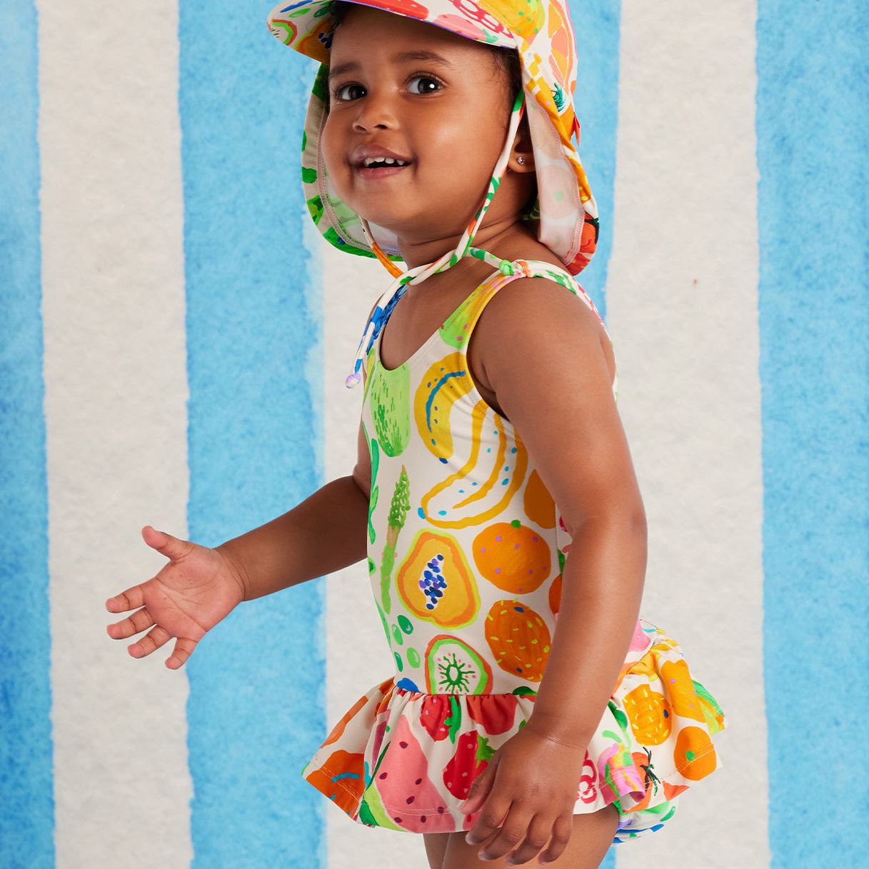 Eat The Rainbow Baby Frill Bather